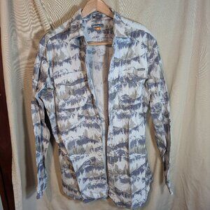 Eddie Bauer Sport Shop Mountain Camo Flannel - Men L tall